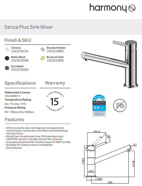 Nero Senza Plus Sink Mixer