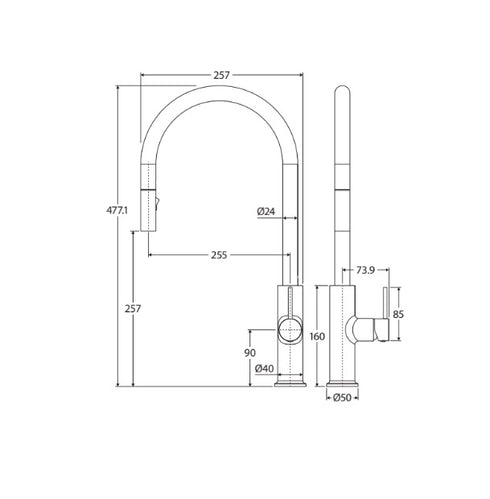 Fienza Kaya Pullout Sink Mixer