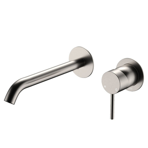 Fienza Kaya Wall Basin/Bath Mixer 160mm Round Plate