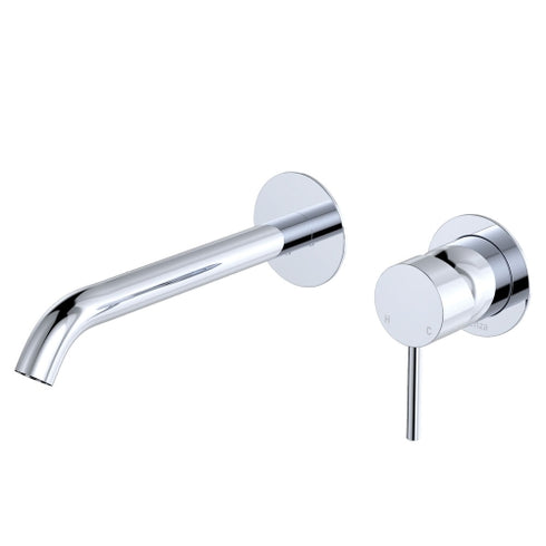 Fienza Kaya Wall Basin/Bath Mixer 160mm Round Plate
