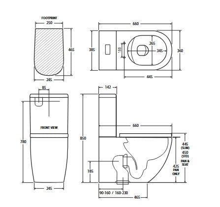 Fienza Koko Tornado Flush BTW Toilet Suite