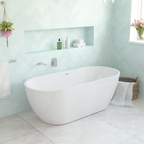 Fienza Koko Acrylic Matte White Freestanding Bath
