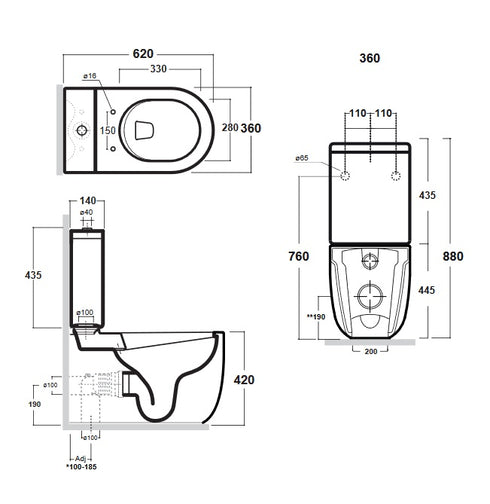 Studio Bagno Milady BTW Toilet Suite