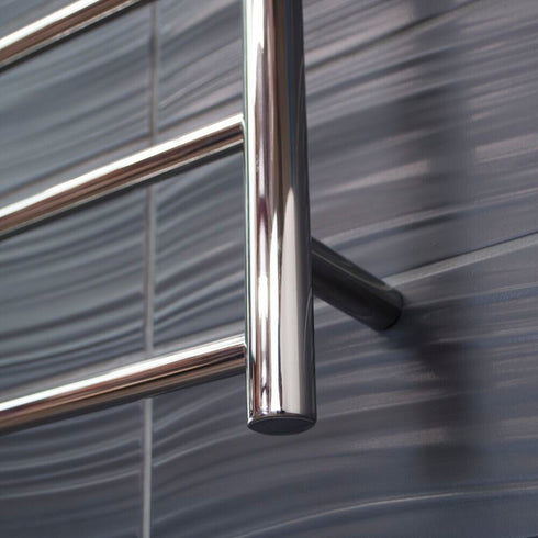 Radiant Low Voltage Heated Round Ladder 750 x 550mm Mirror Polished