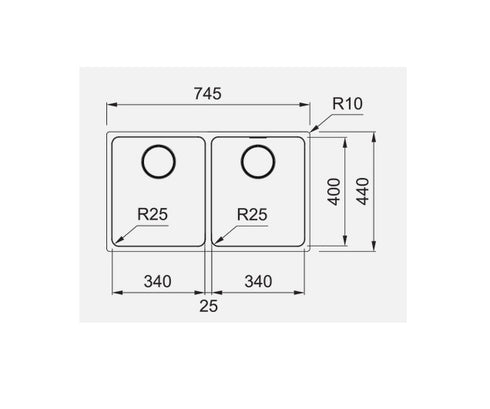 Franke Mythos Double Bowl Undermount Sink MYX120-34/34