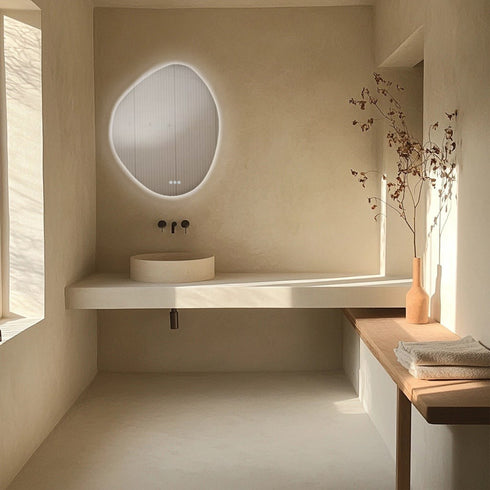 Radiant Pebble Fless Frameless LED Mirror