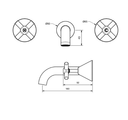 Ram Fusion Cross Wall Bath Set