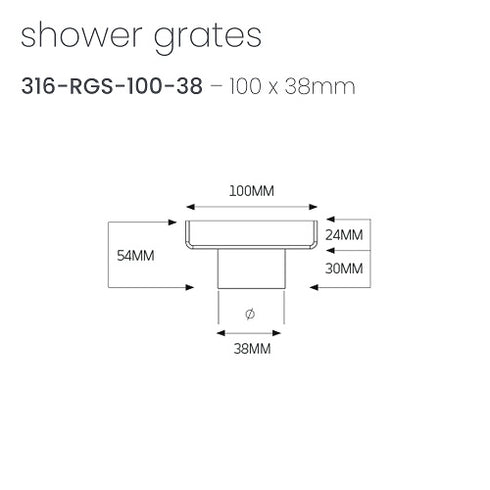 Radiant Square Tile Insert Floor Waste 100mm x 100mm