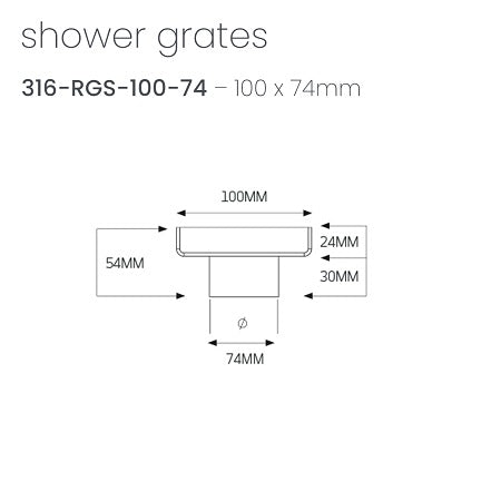 Radiant Square Tile Insert Floor Waste 100mm x 100mm