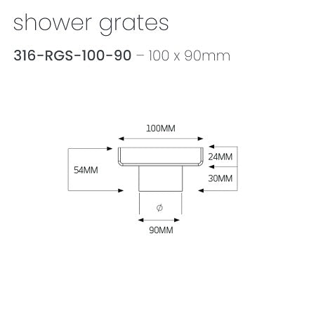 Radiant Square Tile Insert Floor Waste 100mm x 100mm