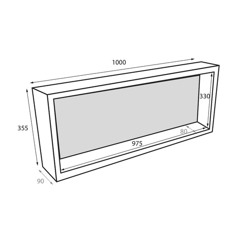 Radiant Thermaniche 1000mm x 355mm x 90mm