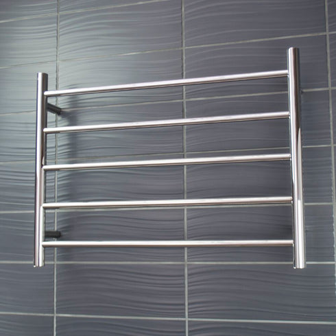 Radiant Low Voltage Heated Round Ladder 750 x 550mm Mirror Polished