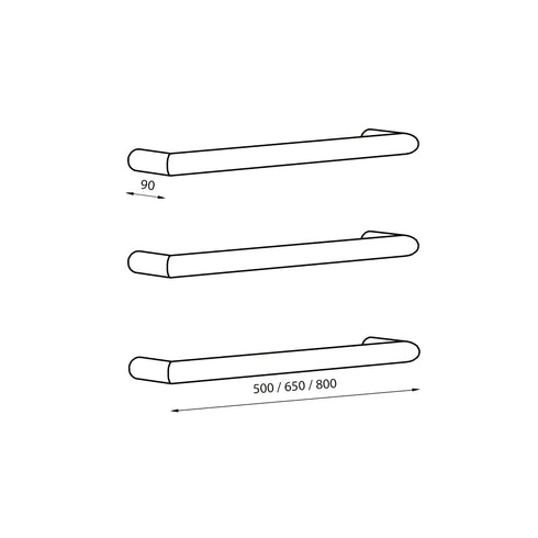 Radiant Low Voltage Single Round Bar 650mm Gun Metal Grey