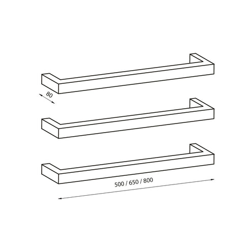 Radiant Low Voltage Single Square Bar 800mm Mirror Polished