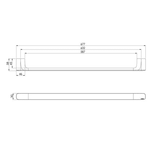 Phoenix Nuage 600mm Single Towel Rail