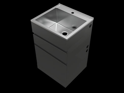 Excellence 45L Matte Black Laundry Cabinet