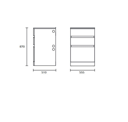 Excellence 45L Matte Black Laundry Cabinet