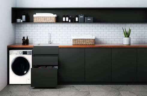 Excellence 45L Matte Black Laundry Cabinet