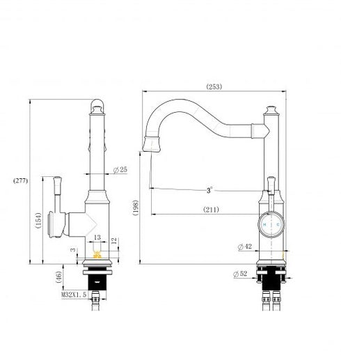 Alder Renascence Heritage Sink Mixer