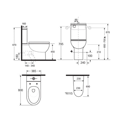 Alto Plus Care BTW Toilet Suite