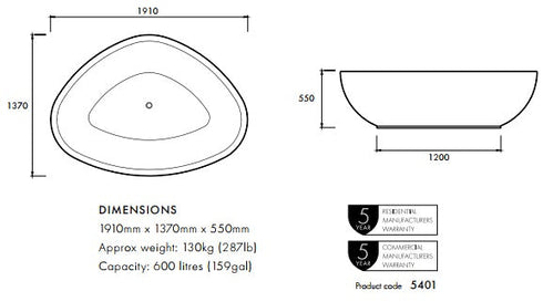 Apaiser Eclipse Freestanding Bath