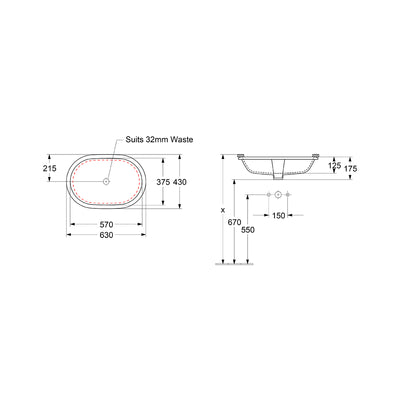Villeroy & Boch Architectura 2.0 Oval Undercounter Basin