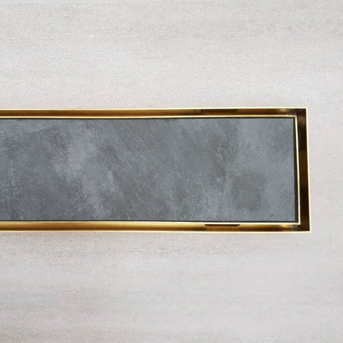 Bespoke Raw Brass Tile Insert Shower Grate