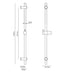 Brass Retrofit Shower Rail 660mm