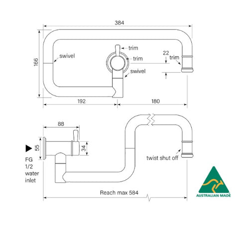 Faucet Strommen Cascade Pot Filler