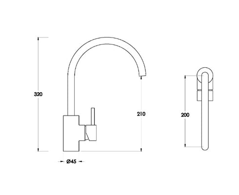 Brodware City Stik Gooseneck Sink Mixer
