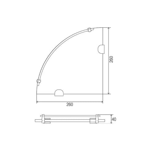 Conserv Corner Glass Shelf with Barrier
