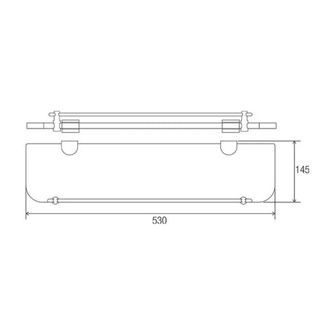 Conserv Rectangular Glass Shelf with Barrier