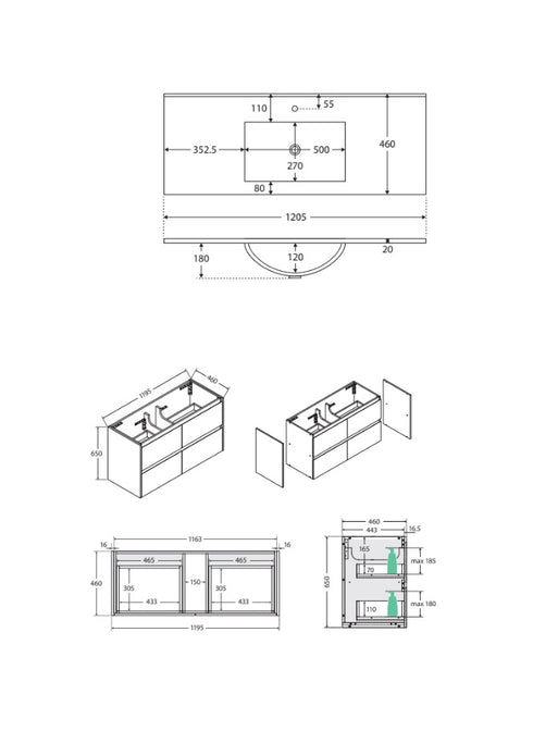 Fienza Dolce Amato Scandi Oak 1200mm Vanity