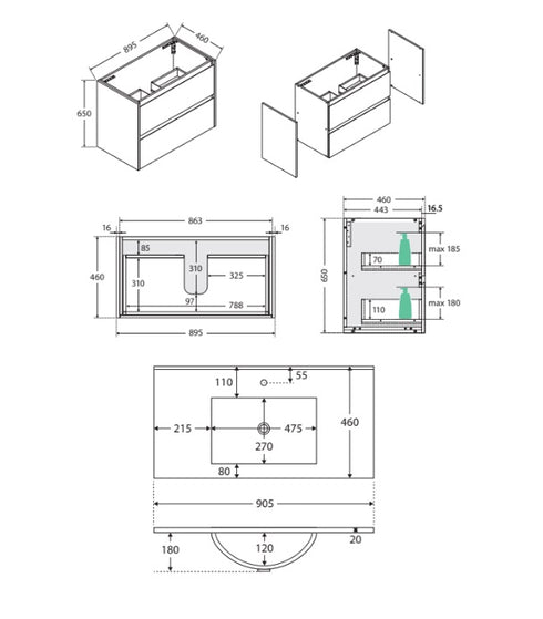 Fienza Dolce Amato Scandi Oak 900mm Vanity
