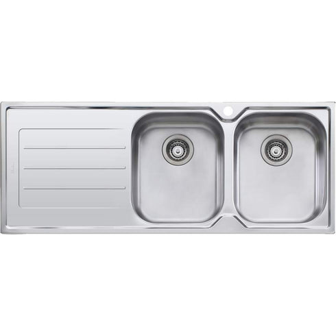 Oliveri Flinders Double Bowl Inset Sink With Drainer