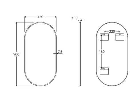 Empire Oval 450mm Framed Mirror