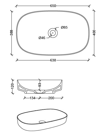 Studio Bagno Form Oval Above Counter Basin