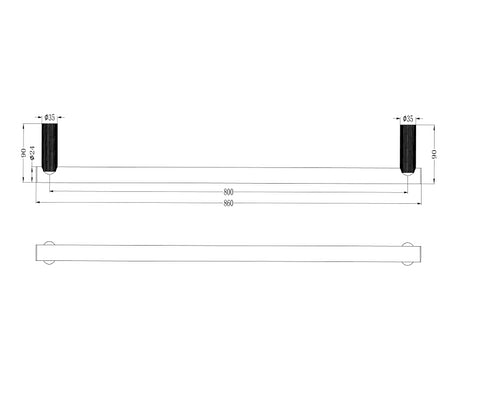 Novas Frame Towel Rail 800mm