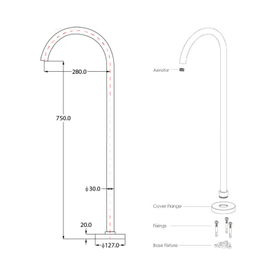 Argent Freestanding Classic Bath Outlet