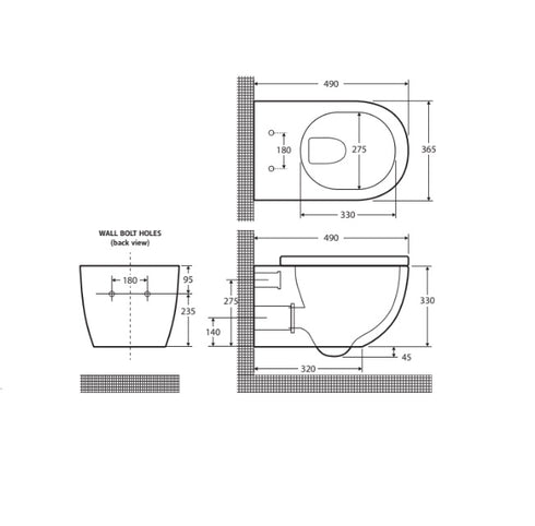 Fienza Koko Rimless Wall Hung Pan