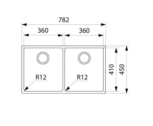 Franke Bolero BOX220-36 Double Bowl Sink