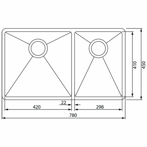 Franke Bolero BOX220-42/29 SBR Double Bowl Sink