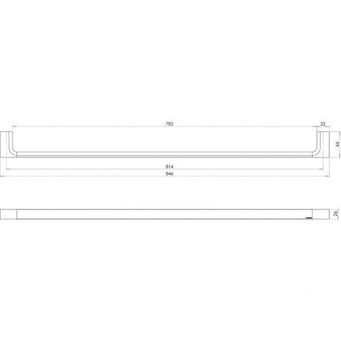 Phoenix Gloss 800mm Single Towel Rail