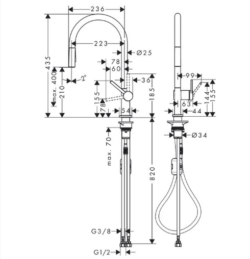 Hansgrohe Talis M54 Pullout Mixer