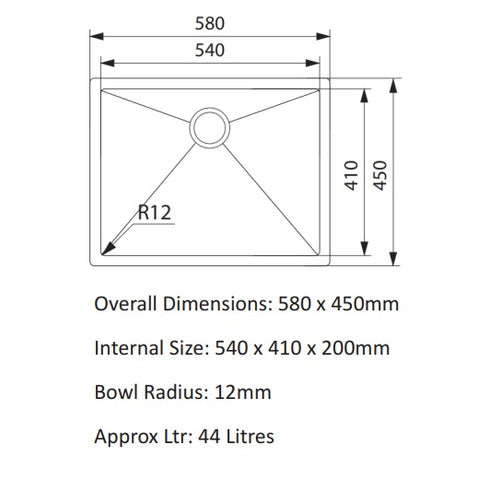 Linea Large Bowl Universal Sink