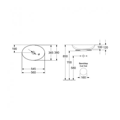 Villeroy & Boch Loop Slim 560 Oval Above Counter Basin