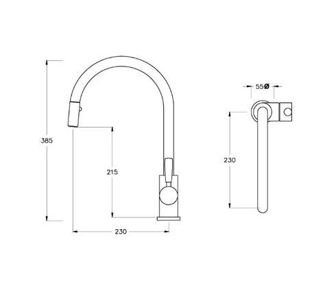 Brodware Manhattan Pullout Sink Mixer
