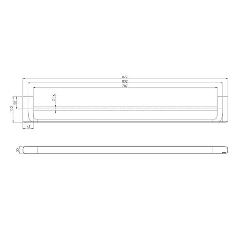 Phoenix Nuage 800mm Double Towel Rail