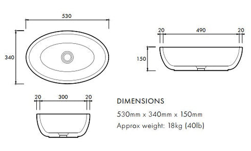 Apaiser Seascape 530 Above Counter Basin