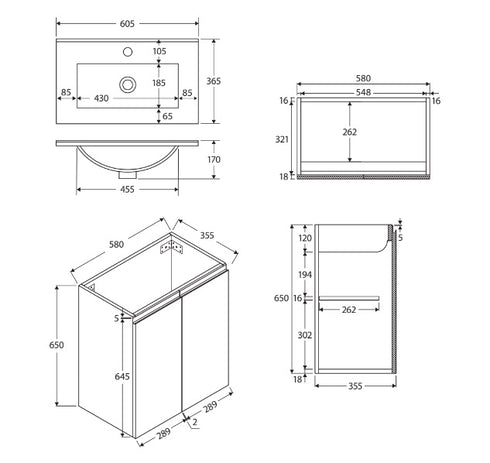 Fienza Siska Slim Vanity